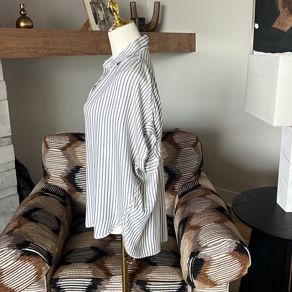 Madewell Central Dalton Blue Stripe Button Up Shirt - Picture 8 of 11